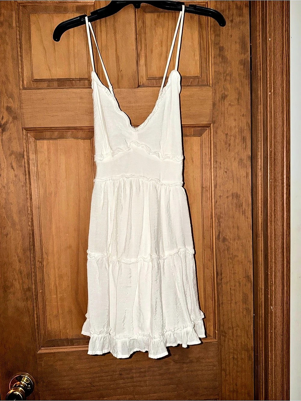 Francesca's White Ruffled Tiered Mini Sundress - Size S